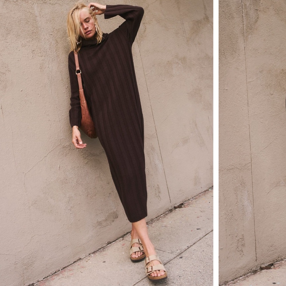 Wanda Sweater Dress in Black Coffee